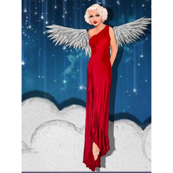 Vintage Warner Brothers Costume Department Satin Dina Bar-el Gown 30's Bias Cut - Picture 13 of 15